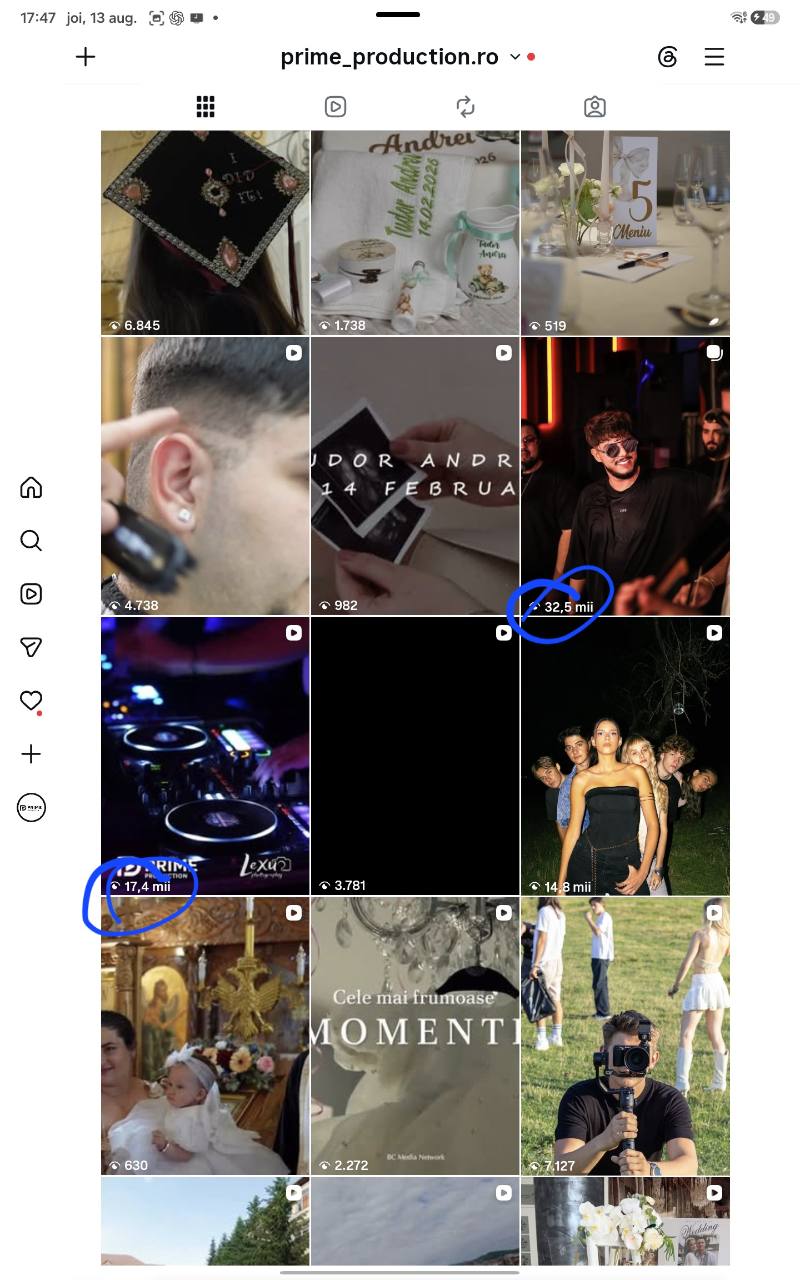Captură Instagram cu un Reel la 32,5 mii de vizualizări